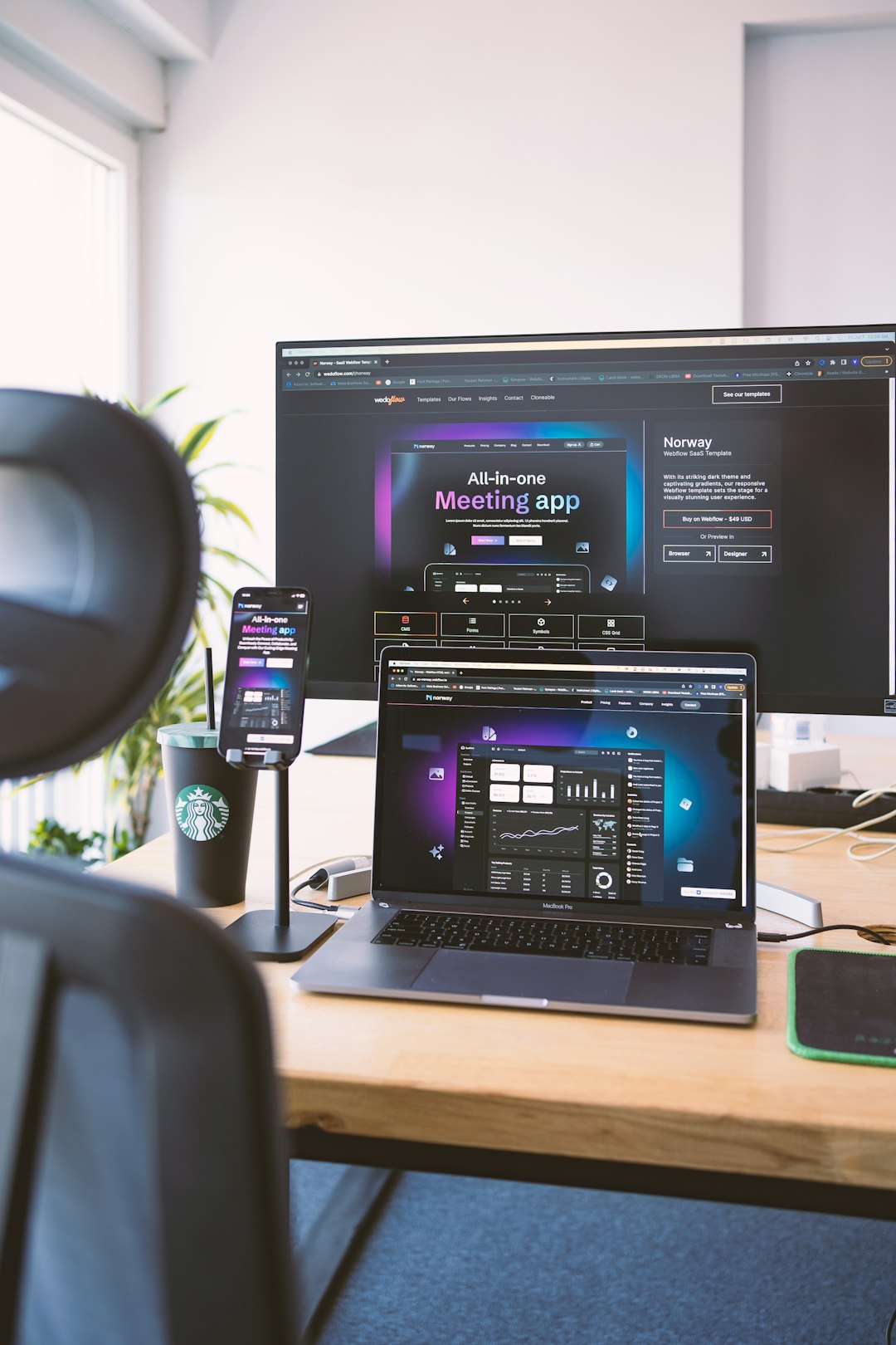 Introducing the exceptional design of the Norway Webflow app template, where you can create a visually stunning user experience with its eye-catching dark theme and captivating gradients. Ajourney of digital marvels, symphony of design and technology, crafted with devotion in the realm of Webflow. This is a showcase for one of our Websites templates named #Norway, build in Webflow, sits beautifuly in cross-devices such as Macbook, iPhone, 4K Lg Monitor.